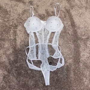 Body Rage White Lace Teddy Lingerie SIZE SP